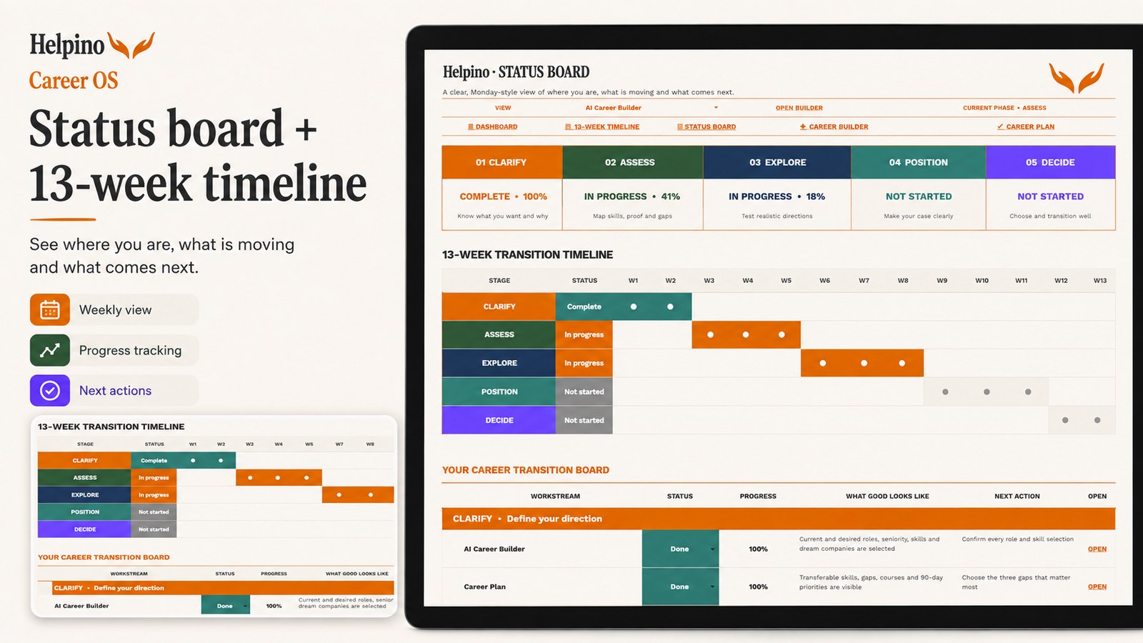 Career OS application status board screenshot